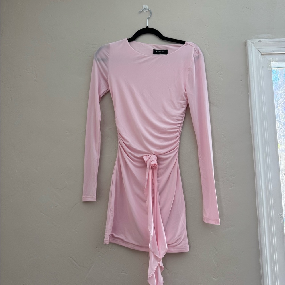 Elegant Pink Long Sleeve Dress